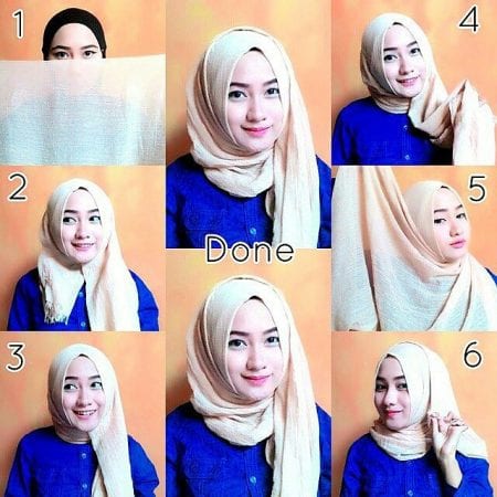 Tutorial Hijab Pashmina Monochrome Untuk Tampil Elegan